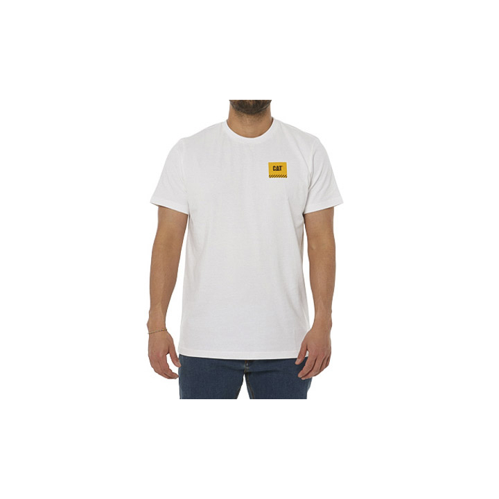 Caterpillar Work Restricted - Mens T-Shirts - White - NZ (586VBAJIG)